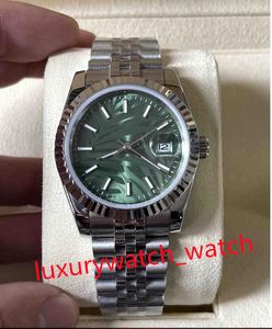 Relógio à prova d'água Lady DateJust Just Green Relógios automáticos de 36mm Diamante 126200 ME Mulheres Blue Hole Padrão 126234 Sapphire Mechanical Glass Wristwatch