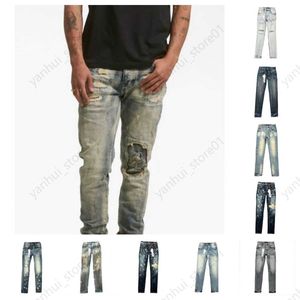 Purple Brand Jeans Projektant męski dżinsy anty -Slim Fit Casual Fashiiion Jeans True Brand Yya9