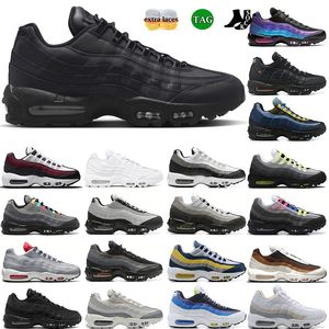 Outdoor 95 running shoes men 95s Triple Black White OG Neon Crystal Blue Bred Dark Beetroot Solar Red Smoke Grey mens trainers outdoor sneakers