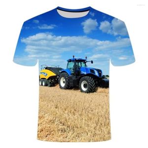 Magliette da uomo Summer Farm Harvester Personality 3D HD T-shirt Fashi