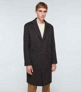 Дизайнерские мужские шерстяные смеси моды длинные пальто мужчины осень верхняя одежда Loro Piana Findon Findon Blend Blend