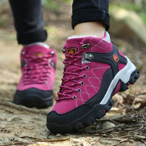 أحذية السلامة أحذية المشي لمسافات طويلة الفراء الشتاء لنساء امرأة مقاومة للماء أعلى الرحلات الحذاء في الهواء الطلق جبل الرجال التخييم 230822