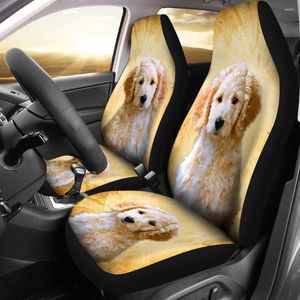 Tampa de assento de carro Goldendoodle Dog Print Conjunto 2 Acessórios para PC Tampa