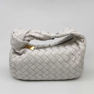 Italy Jodie Handbag Top Bag Baodiejia Women's White Monk Woven Knot Leather