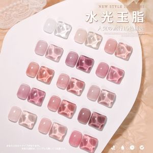 Nail Polish Ice Opal Jelly Translucent Nail Polish Nude Pink Purple Gel Lacquer UV LED Vanish Matte Top Base Hybrid Soak Off Manicure 230822