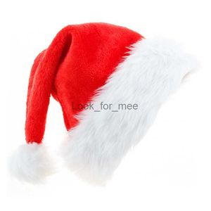 Yetişkin çocuklar için peluş Noel şapkaları kırmızı Noel Baba Xmas Şapka Kapağı Mutlu Noeller Partisi Navidad Yeni Yıl Dekorasyonu HKD230823