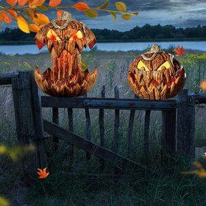 Obiekty dekoracyjne figurki Halloween LED Pumpkin Pumpkin Night Light będzie mówić i zaśpiewać animację USB ładowanie wbudowane głośniki dzieci 230822