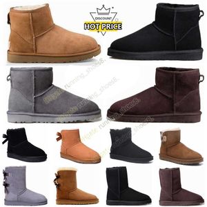 Ultra Mini Boot Designer Woman Platform Snow Boots Australien Päls varma skor för kvinnor antilope Brown Real Leather Chestnut Ankle Fluffy Size EU36-41