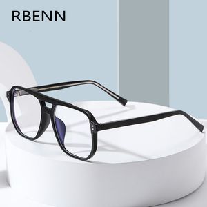 Blue Light Blocking Glasses RBENN Big Frame Square Computer Reading Glasses Men Women Anti Blue Light Tr90 Presbyopia Eyeglasses with CR-39 lens 230823