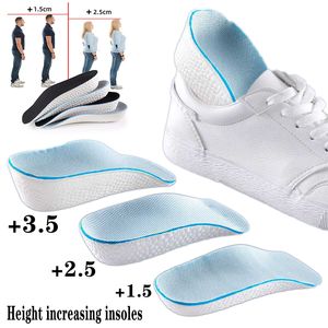 Acessórios para peças de sapatos Altura Aumentar insolas homens Mulheres sapatos de pés planos Pá de suporte Ortopédico tênis de salto de salto