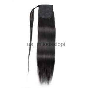 Synthetic Wigs Gemlong 12"28" Straight Ponytail Machine Made Magic Wrap Around Clip In Ponytail Remy Brazilian Human Hair x0823