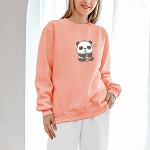 Con cappuccio da donna con cappuccio da donna kawaii inverno con cappuccio carino da cappuccio da donna panda panda felte di cotone di alta qualità a maniche lunghe ragazze sciolte