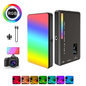 Andere Flash -Zubehör RGB LED Video Light P ography Füllkamera Lighting Panel CRI95 2500 9000K LCD Display Kaltschuh für Vlog Live -Streaming DSLR 230823