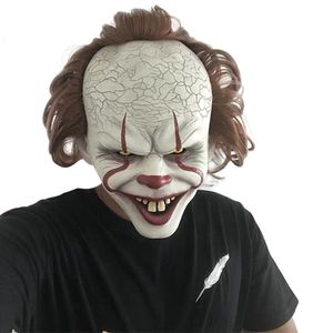 Mascheri per feste Halloween Maschera raccapricciante Creepy Clown Full Face Horror Movie Pennywise Joker Costume Festival Cosplay Prop decorazione 230822