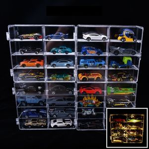 Other Toys 8 Grid 1 64 Car Model Toy Storage Box Domeka Dustproof Doll Hand made Transparent Acrylic Display 230823