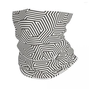 Scarves Stripe Bandana Neck Cover Printed Black And White Balaclavas Face Mask Scarf Warm Cycling Running For Men Women Adult Washable