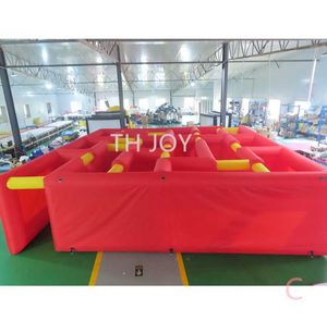 free air ship to door Outdoor Activities Sport Games 7x7x1.8m high inflatable haunted house maze outdoor inflatable maze laser tag arena for sale