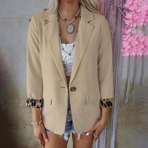 Women's Suits 2023 Office Ladies' Solid Color Slim Fit Suit One Button Long Sleeve Leisure Jacket Travel Outwear