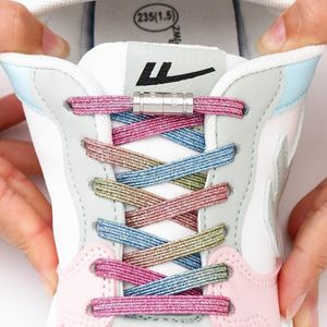 Shoe Parts Accessories Capsule Lock Shoelaces without ties Rainbow Elastic Laces Sneaker No Tie laces Kids Adult Quick Flat Shoelace for Shoes 230823