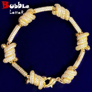 Bracelets de charme letra de bolha Icepto de pulseira para homens, que define a zircônia cúbica de jóias de hip hop de ouro real 230822