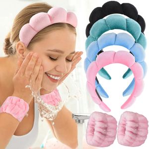 Bandas da cabeça reutilizável spa washband sponge sponge toubas de faixa de cabeça de pulseira para lavar o rosto face girls yoga rodando esporte banda de moletom 230823