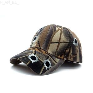 Snapback Camouflage Tactical Hat Army Tactical Baseball Cap3d Bullet Holes Desert Cobra Camo Camouflage Hats L230823