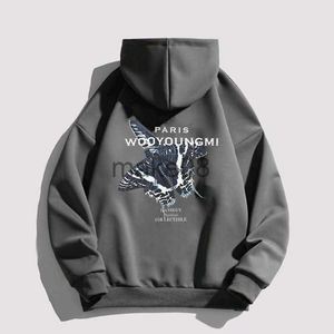 Erkek Hoodies Sweatshirts wooyongmi Koreli baskılı kazak hoodies kadın wym lüks tasarımcı Sonbahar -Winter Bow moda 2023 Street giyim kapşonlu J230823