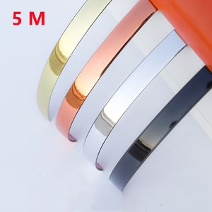 Wall Stickers 5M Selfadhesive Gold Silver Tape Waterproof Floor Tile Gap Sticker Imitation Metal Plastic Lines Living Room Decor Edge Strip 230822