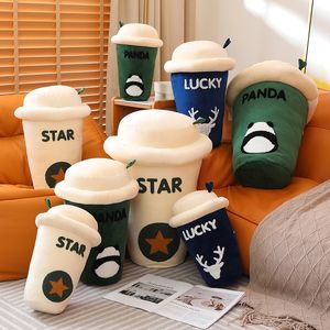 Plush dockor Creative Simulation Coffee Cup Pillow Toy Cute Fyled Food High Quality Throw Kawaii Soft Toys Soffa Chair Cushion 230823