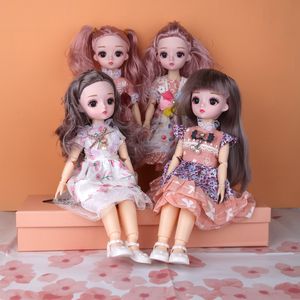 Puppen 30 cm BJD Doll Sommerkleid 18 bewegliche Gelenke mit Anzug Make -up DIY Geschenke für Mädchen Blume BJD Toy 230822
