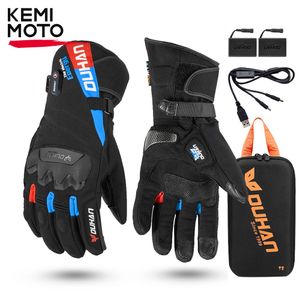 Fünf Finger Handschuhe Motorrad erhitztes Wintermoto warmes wasserdichtes wiederaufladbares Heizthermie für Schneemobil 230823