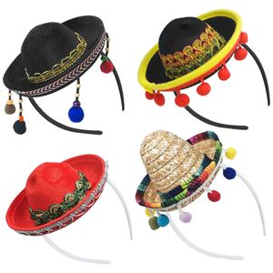 4pcs cappelli sombrero fiesta mini messicano festa estate costume decorazione fantasia gandiera gamba di ghisa Cinco de mayo Favori Carnival HKD230823