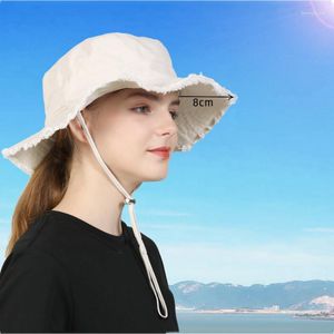Berets Sommer Bob Bucket Hut Frauen Männer Strand Sonnenkappe Luxusdesigner Marke ausgefranste Expeditionshüte Y2K Style Baseball Golf Caps