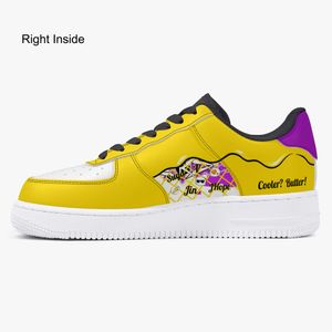 Scarpe fai-da-te gialle per uomo donna sneaker casual con piattaforma testo personalizzato con scarpe da ginnastica stile cool scarpe da esterno moda 36-48 64781