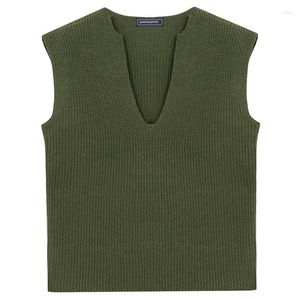 Men's Vests 2023 Luxury Knitted Pullover Sweater Vest Men Casual Streetwear Solid Color V Neck Sleeveless Loose Stylish Vintage M-3XL