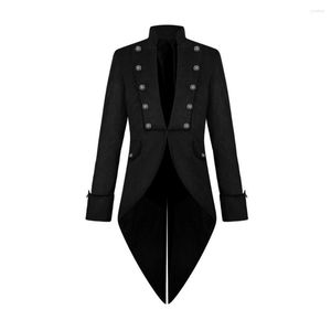 Męskie okopy płaszcze jesienne kieszeń średniowieczny Halloween Cosplay Costume Men Men Kids Steampunk Gothic Jacket Victorian Tailcoat Vintage Tuxedo