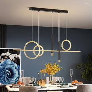 Lampadari designer moderno oro e nero a LED per tavoli da pranzo camere cucine appesi per la casa