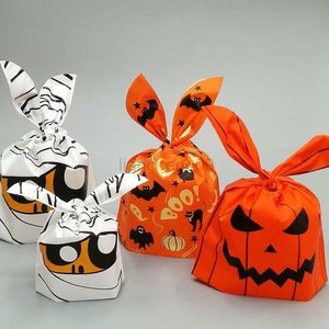 Present Wrap 25/50 PCS Halloween Candy Bag Cartoon Pumpkin Bat behandlar presentväska trick eller behandla barnens favorit Halloween -festdekorationer L0823