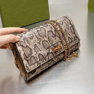 GGBAG Designer Women Diana Bamboo Zamknięcie torba na ramię Włochy marka Python węża węża Portfel Serpentynowa skórzana torebka luksurys Passek łańcuchowy torby