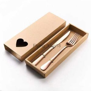 Förtjockad tvådelar Kniv och gaffel Set Commercial Hotel Restaurant Western Food Stainless Steel Portable Gift Box Dinner Kitchen HKD230812