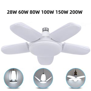 E27 LED ampul fan bıçağı zamanlama lambası 220v110v 28W 200W katlanabilir LED Endüstriyel Ampul Lambası Ev Tavan Işığı Garaj Işığı