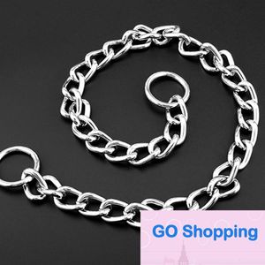 Adjustable Stainless Steel Chain Dog Collar Double Row Chrome Plated Choke Training Show Safety Control Apparel