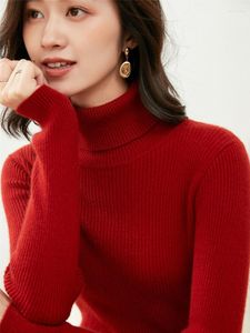 Женские свитера 2023 Женщины водолазки свитер шерстяной вязаный пул.