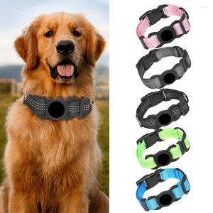 Dog Collars Pet Collar Reflective Cat Tracking With AirTag Holder Durable Adjustable GPS Hard PC Supply