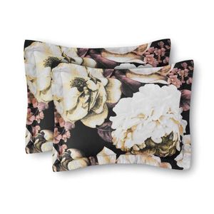 Bettwäsche-Sets Mainstays Black Floral 10-teiliges Bett-in-Taschen-Bettwäscheset mit Laken