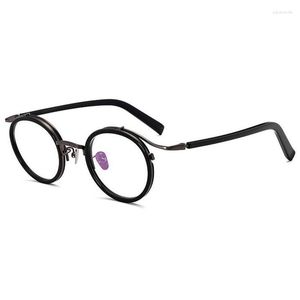 Солнцезащитные очки рамки продвинутые ретро круглые очки рамки мужчины женщины уникальные биссовые оптические очки миопии