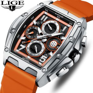 ساعة Wristwatches Watch Lige Chronograph الساعات الأزياء غير الرسمية للرجال الرياضي الرياضي السيليكاجيل معصم معصم مشاهدة الرجال مشاهدة RELOJES HOMBRE 230822