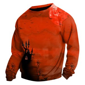 Moletons masculinos moletons masculinos tops pullover de outono para caminhadas ao ar livre Treinando tampas táticas hallween impressão manga longa solta 230822