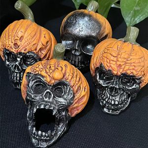 Dekorativa föremål Figurer Heminredning Evil Pumpkin Skull Halloween Outdoor Garden Harts Crafts Figur 230822