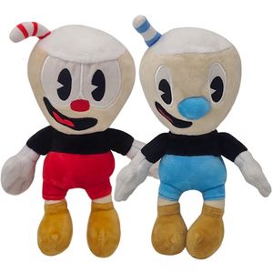 Plüschpuppen 2pc Lot 25cm Abenteuerspiel Cuphead Toy Mugman Der Teufel Legendary Chalice Plushie Spielzeug für Kinder Kinder Geschenke 230823